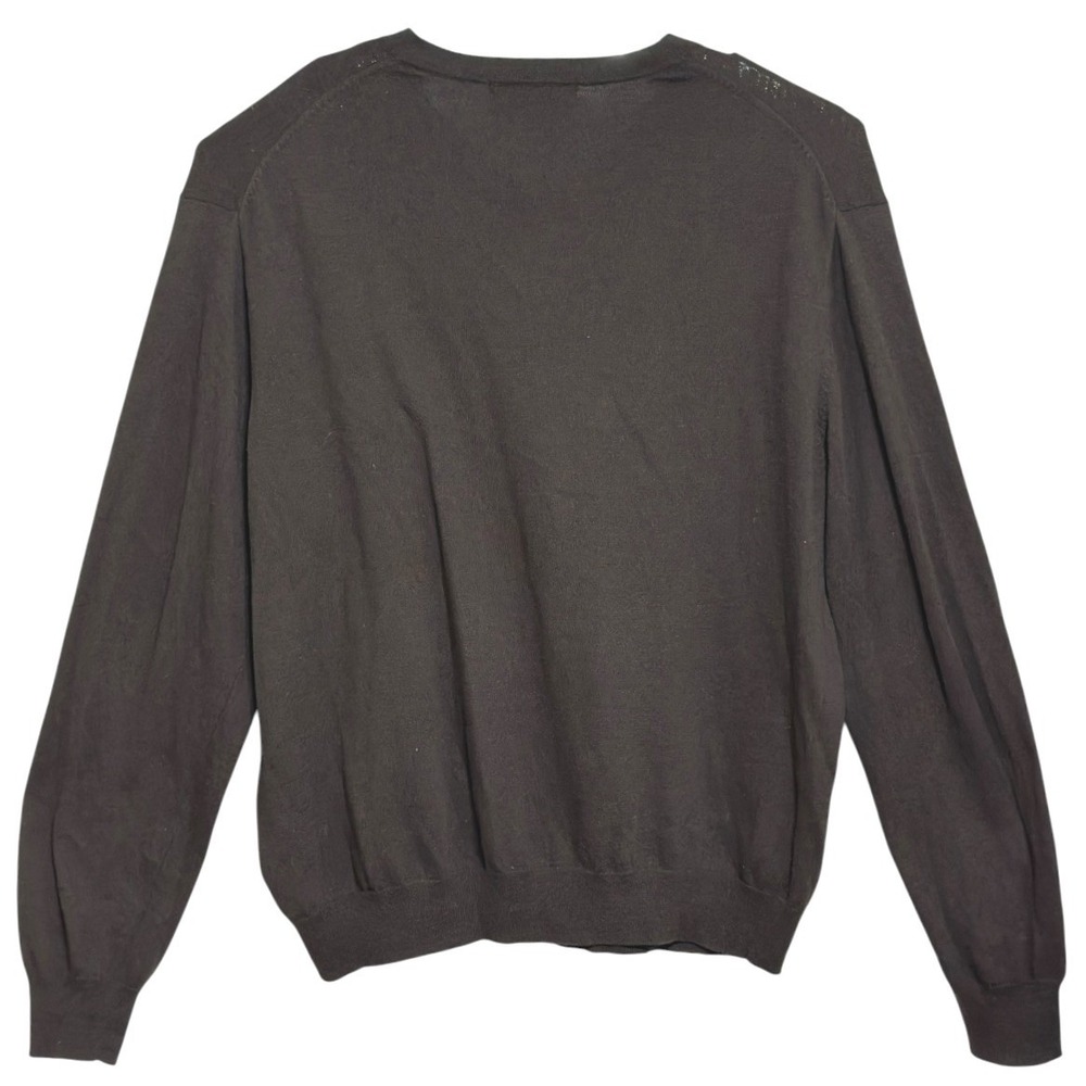 Sebastian Cooper Sweater‎ Men Brown Cashmere Blend V-Neck Knit Dark Academia XL